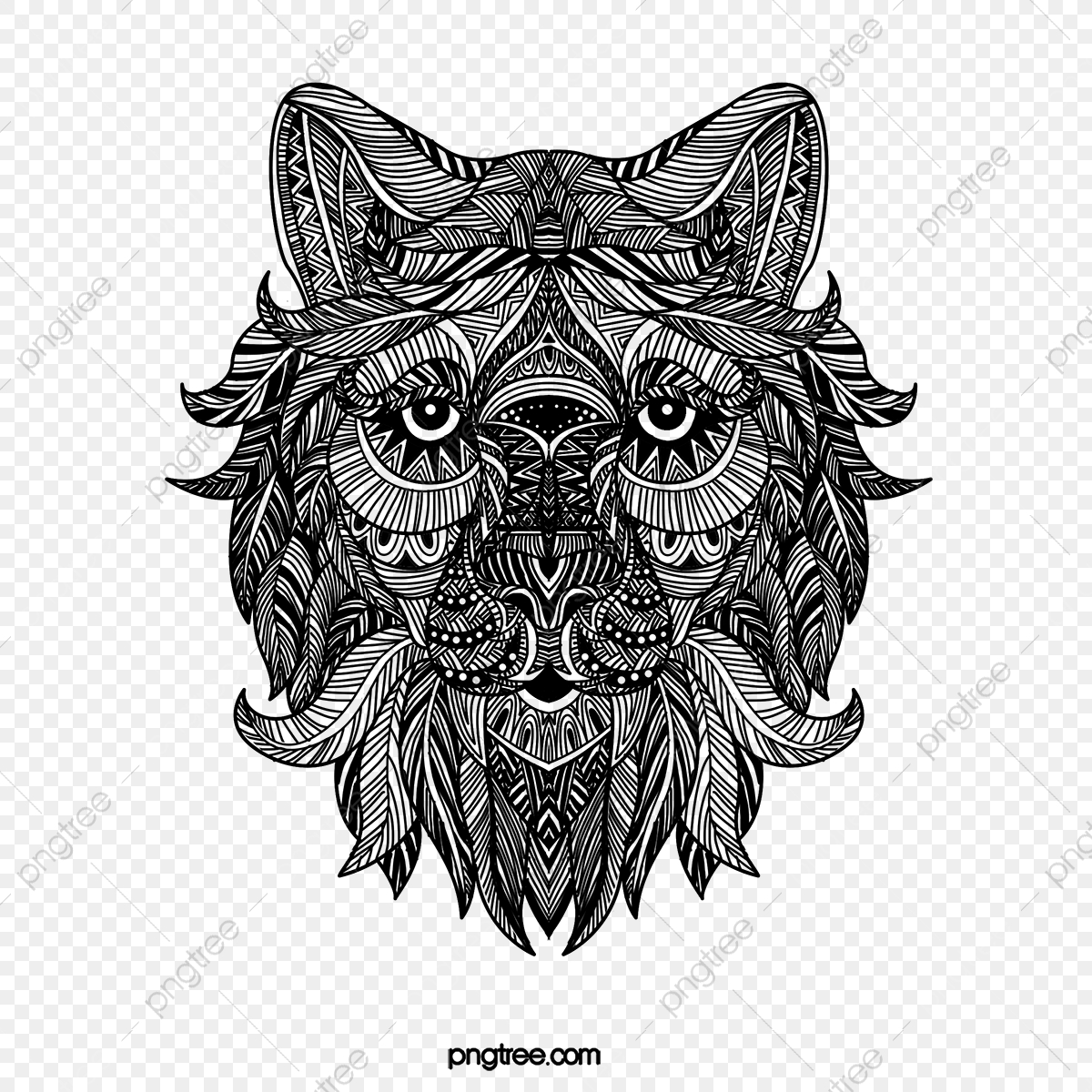 pngtree-zentangle-style-lion-head-png-image_5208969