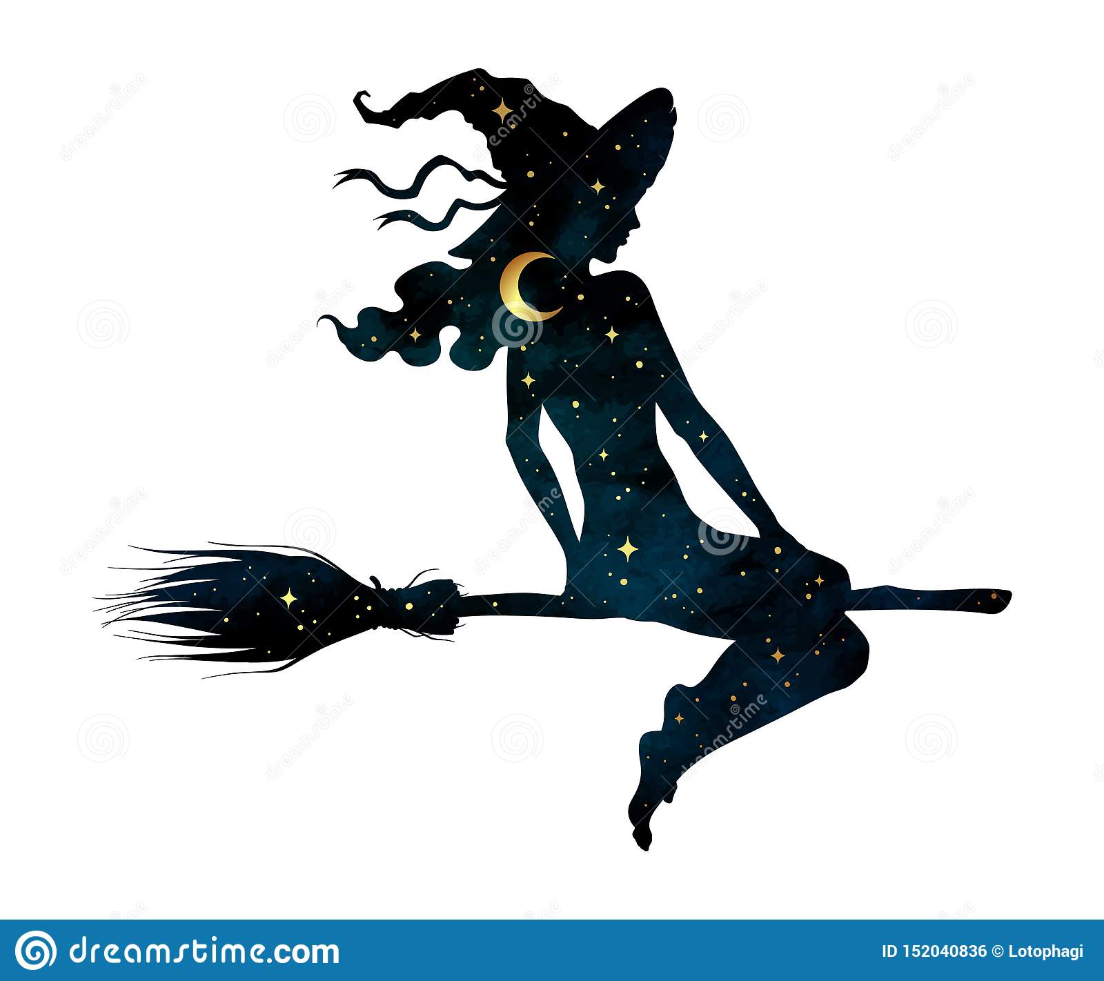silhouette-beautiful-witch-girl-broom-crescent-moon-stars-profile-isolated-hand-drawn-vector-illustration-152040836