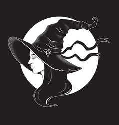 beautiful-brunette-witch-in-pointy-hat-line-art-vector-23662942