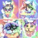 pastelové-akvarelové-kočky-kreslený-portrét-se-smíšeným-pozadím