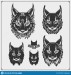 set-bobcat-illustrations-silhouettes-emblems-sport-team-print-design-t-shirts-vector-139718974