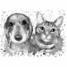 pes-a-kočka-kreslený-portrét-ve-stylu-akvarelu-ve-stupních-šedi-z-fotografií