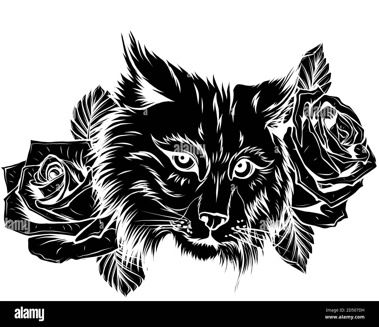 vector-illustration-of-angry-bobcat-face-profile-2D507DH