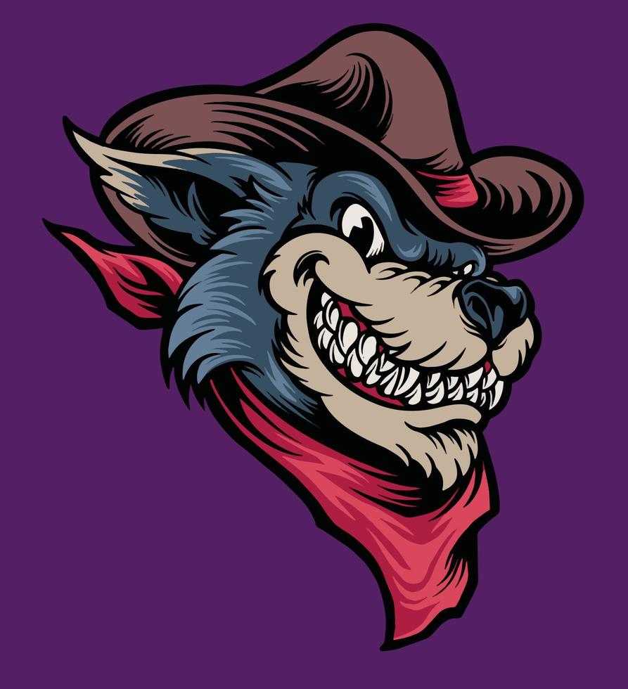 western-wolf-art-logo-vector